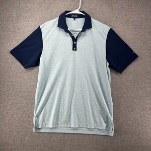 Bad Birdie Golf Polo Shirt Men Size Large Two Tone Blue Short Sleeve